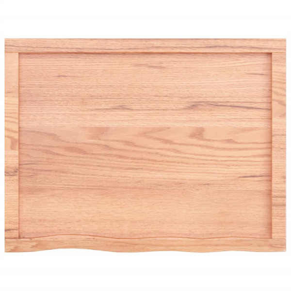 Encimera de baño madera maciza tratada marrón claro 80x60x4 cm M 4