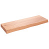 Encimera de baño madera maciza tratada marrón claro 80x30x6 cm 2