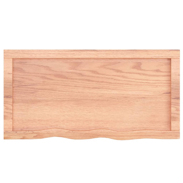 Encimera de baño madera maciza tratada marrón claro 80x40x6 cm M 4