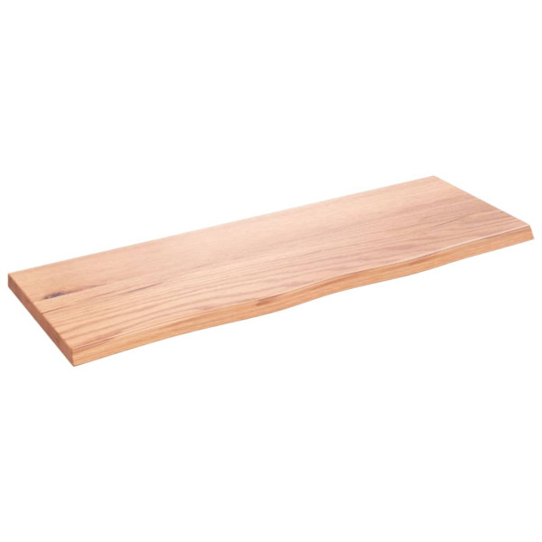 Encimera de baño madera maciza tratada marrón claro 80x30x2 cm M 2