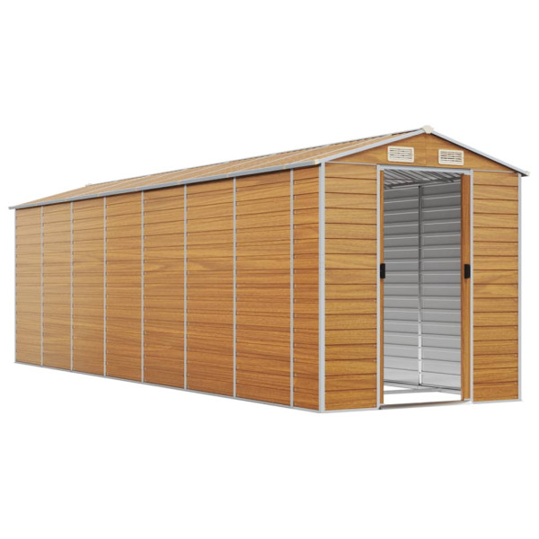 Caseta de jardín acero galvanizado marrón claro 191x640x198 cm M 3