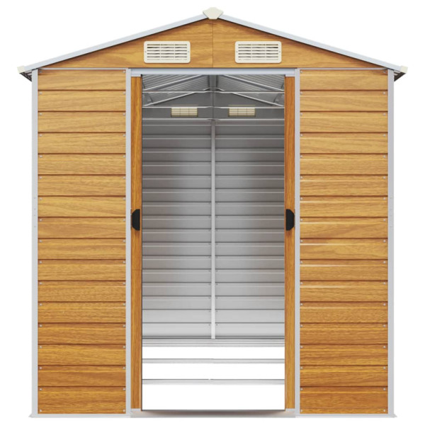 Caseta de jardín acero galvanizado marrón claro 191x300x198 cm M 5