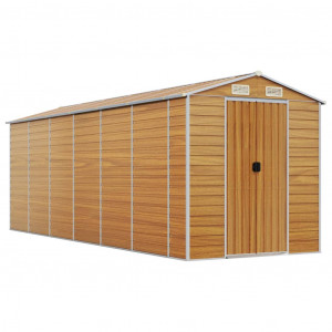 Caseta de jardín acero galvanizado marrón claro 191x555x198 cm H