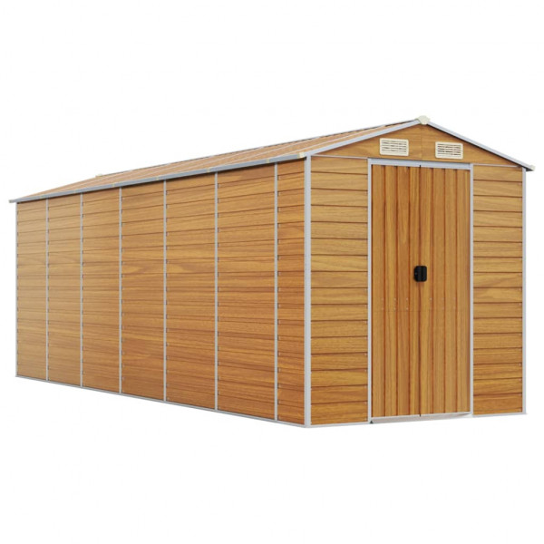 Caseta de jardín acero galvanizado marrón claro 191x555x198 cm M 2