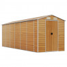Caseta de jardín acero galvanizado marrón claro 191x555x198 cm 2
