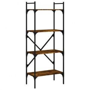 Librería de 4 estantes madera roble ahumado 56x31.5x174 cm H