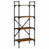 Librería de 4 estantes madera roble ahumado 56x31.5x174 cm 2