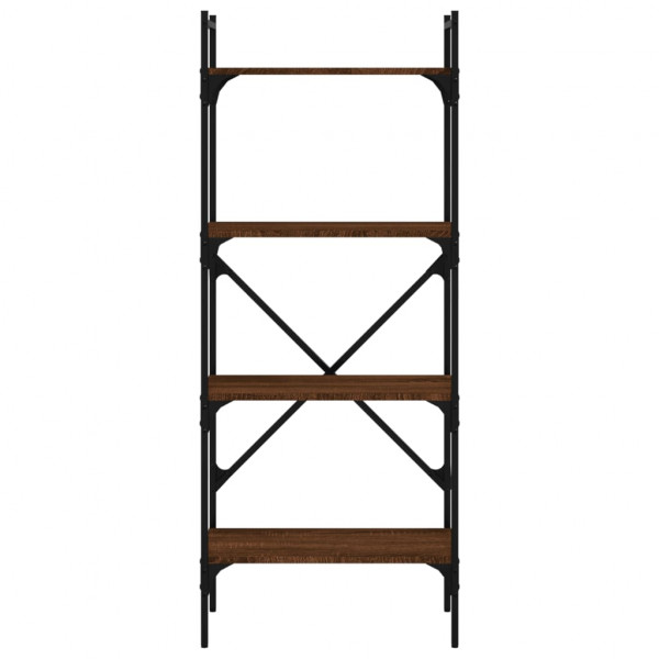 Librería de 4 estantes madera marrón roble 56x31.5x138.5 cm M 4