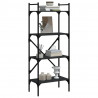 Estante c/ 4 prateleiras 56x31.5x138.5 cm deriv. madeira preto 3