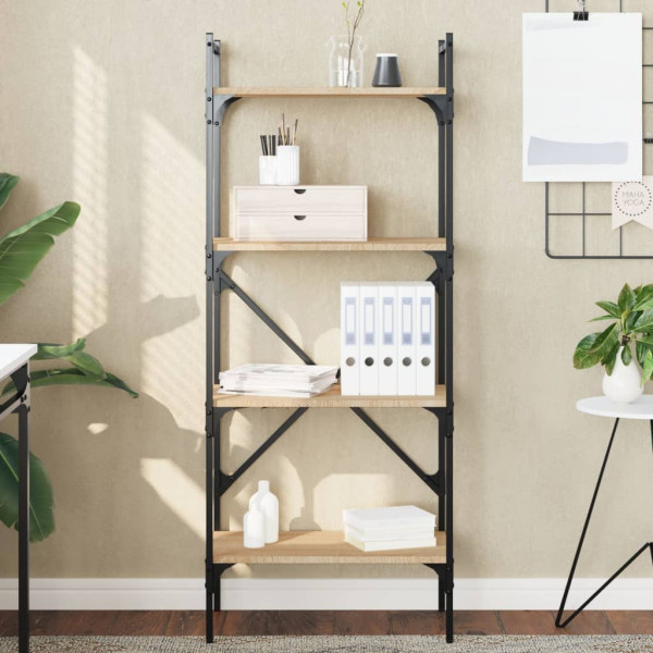 Librería de 4 estantes madera roble Sonoma 56x31.5x138.5 cm D