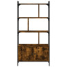 Estante c/ portas 76.5x30x154.5cm deriv.madeira carvalho fumado 5