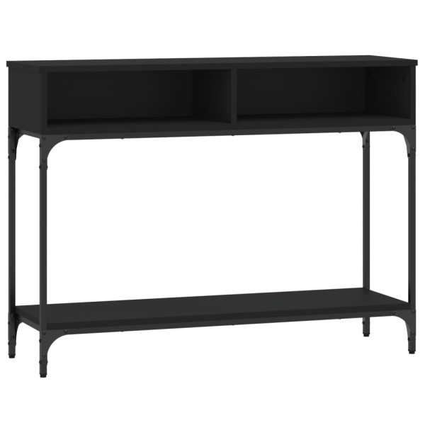 Mesa consola madera de ingeniería negra 100x30.5x75 cm M 2