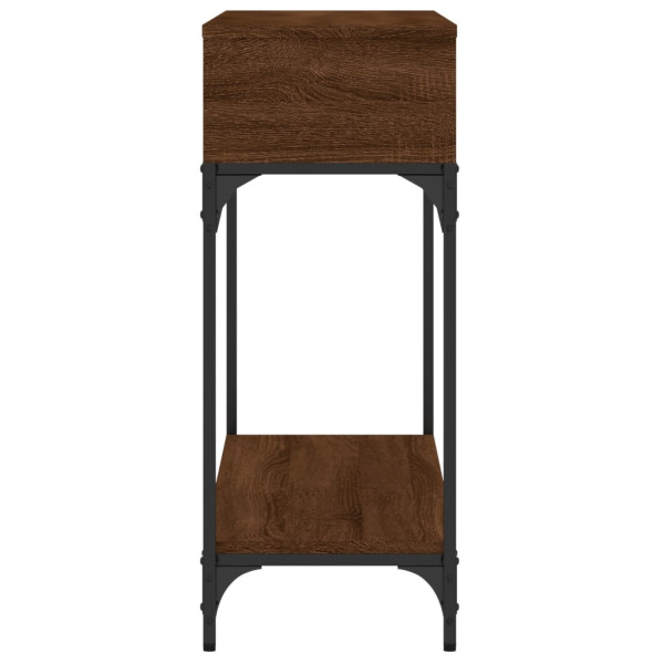 Mesa consola madera de ingeniería marrón roble 100x30.5x75 cm M 4