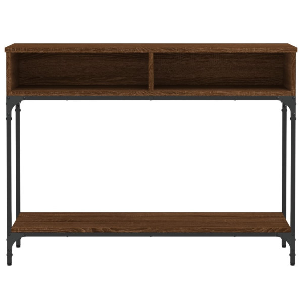 Mesa consola madera de ingeniería marrón roble 100x30.5x75 cm M 5