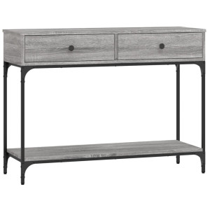 Mesa consola madera de ingeniería gris Sonoma 100x34.5x75 cm H