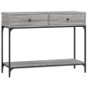 Mesa consola 100x34.5x75cm derivados de madeira cinzento sonoma 2
