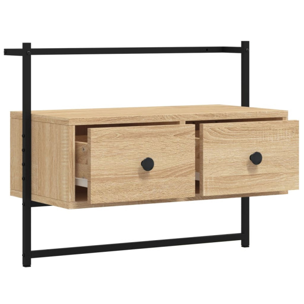 Mueble TV de pared madera ingeniería roble Sonoma 60.5x30x51 cm M 5