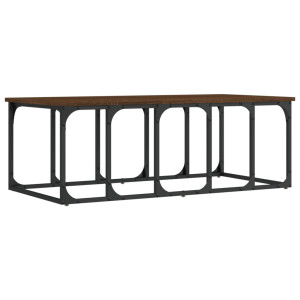 Mesa de centro madera de ingeniería marrón roble 100x50x35.5 cm H