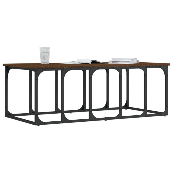 Mesa de centro madera de ingeniería marrón roble 100x50x35.5 cm M 3