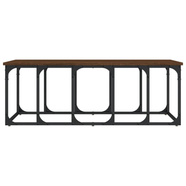 Mesa de centro madera de ingeniería marrón roble 100x50x35.5 cm M 4