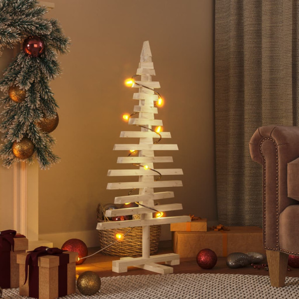 Árbol de Navidad de madera de adorno madera maciza pino 90 cm M 3
