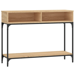 Mesa consola madera de ingeniería roble Sonoma 100x30.5x75 cm H