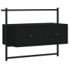 Mueble de TV de pared madera ingeniería negro 60.5x30x51 cm 2