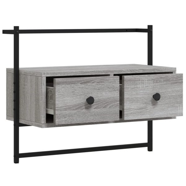 Mueble TV de pared madera ingeniería gris Sonoma 60.5x30x51 cm M 5