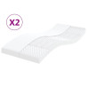 Colchones de espuma 2 uds 7 zonas dureza 20ILD blanco 90x190 cm 1