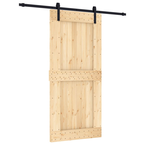 Puerta corredera con herrajes madera maciza de pino 95x210 cm M 2