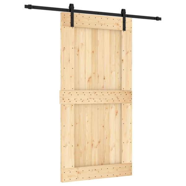 Puerta corredera con herrajes madera maciza de pino 100x210 cm M 2