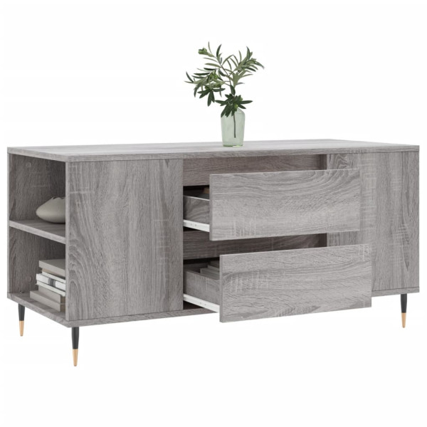 Mesa de centro madera de ingeniería gris Sonoma 102x44.5x50 cm M 4