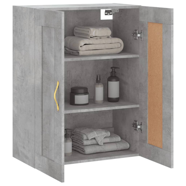 Armario de pared madera ingeniería gris hormigón 69.5x34x90 cm M 5