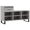 Mueble zapatero madera contrachapada gris Sonoma 102x36x60 cm 2
