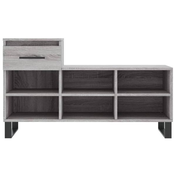 Mueble zapatero madera contrachapada gris Sonoma 102x36x60 cm M 5