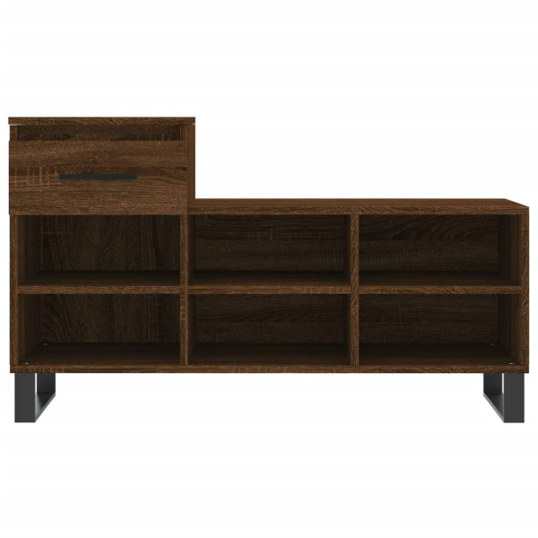 Mueble zapatero madera contrachapada roble marrón 102x36x60 cm M 5