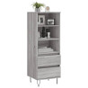 Aparador alto madera contrachapada gris Sonoma 40x36x110 cm 3