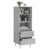 Aparador alto madera contrachapada gris Sonoma 40x36x110 cm 4