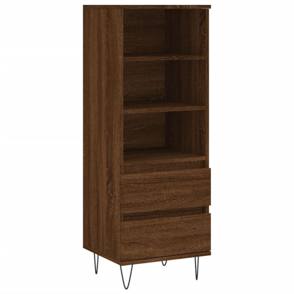 Aparador alto madera contrachapada roble marrón 40x36x110 cm M 2