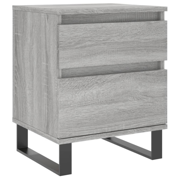 Mesita de noche 2 uds madera ingeniería gris Sonoma 40x35x50 cm M 5