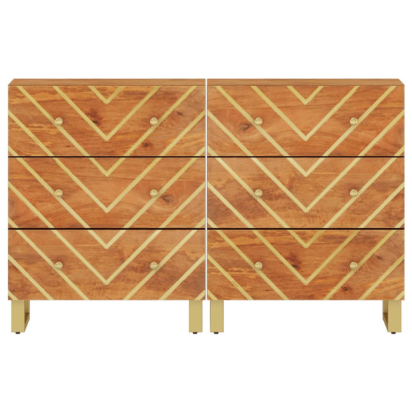 Armario auxiliar 2 uds madera mango marrón negro 60x33.5x75cm M 4