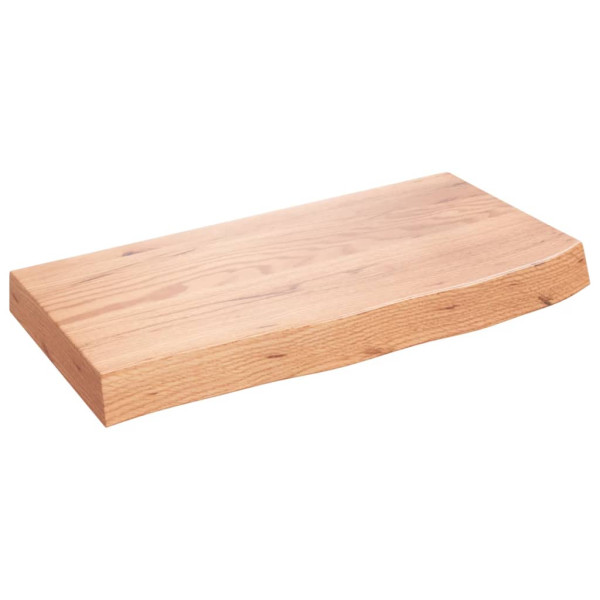 Encimera de baño madera maciza tratada marrón claro 60x30x6 cm M 2