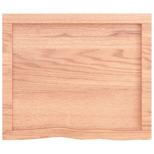 Encimera de baño madera maciza tratada marrón claro 60x50x4 cm M 4