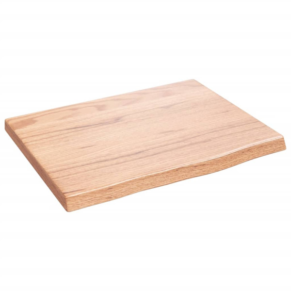 Encimera de baño madera maciza tratada marrón claro 40x30x2 cm M 2