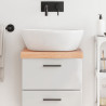 Encimera de baño madera maciza tratada marrón claro 40x30x6 cm 1