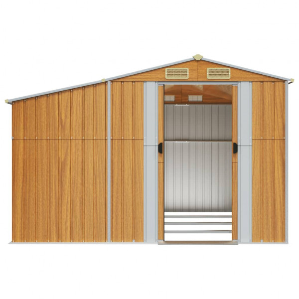 Abrigo de jardim 277x365.5x179cm aço galvanizado castanho-claro M 5