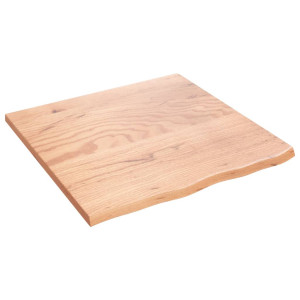 Encimera de baño madera maciza tratada marrón claro 60x60x2 cm H