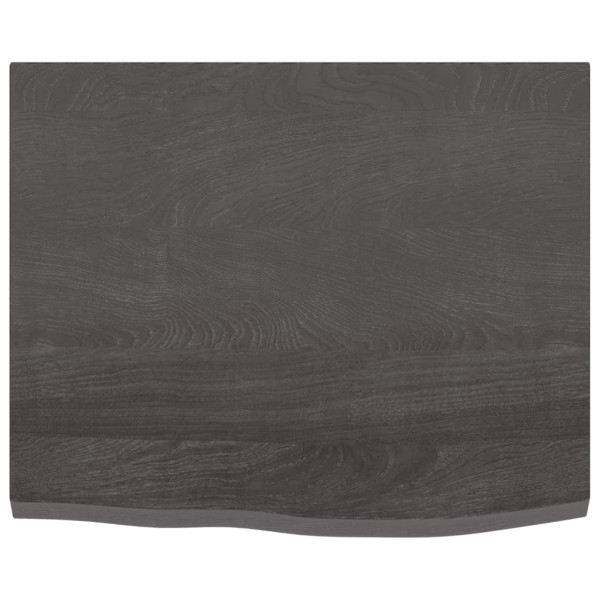 Encimera de baño madera maciza tratada gris oscuro 60x50x2 cm M 3