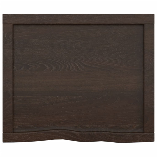 Encimera de baño madera maciza tratada gris oscuro 60x50x6 cm M 4