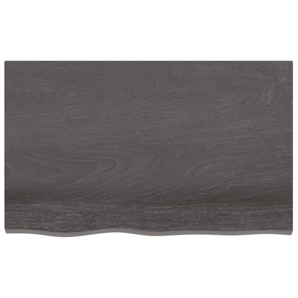 Encimera de baño madera maciza tratada gris oscuro 80x50x4 cm M 3